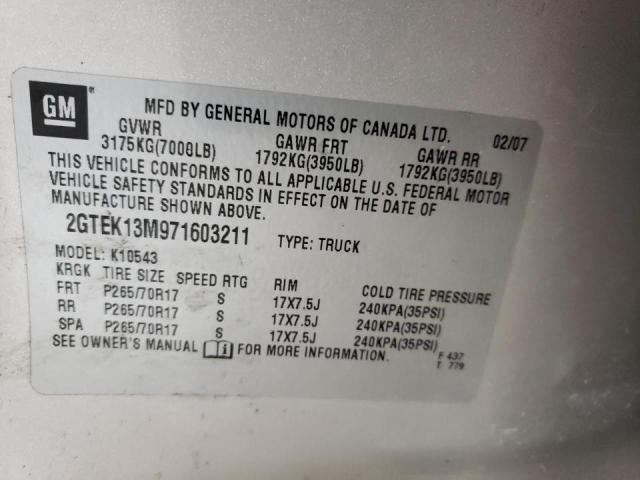 2GTEK13M971603211 Gmc New Sierra 2007. Фото: 9