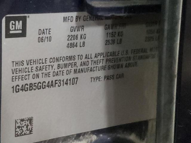 2010 BUICK LACROSSE C 1G4GB5GG4AF314107