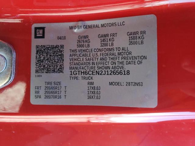 2018 GMC CANYON SLE 1GTH6CEN2J1265618