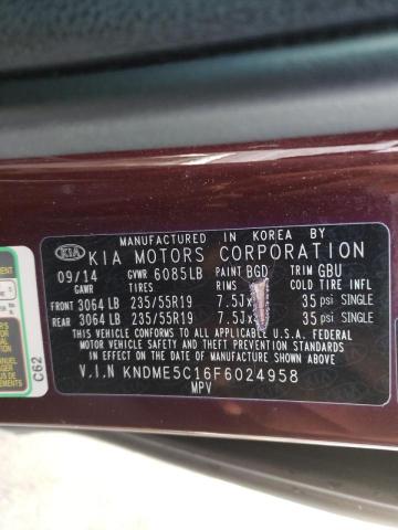 2015 KIA SEDONA SXL KNDME5C16F6024958