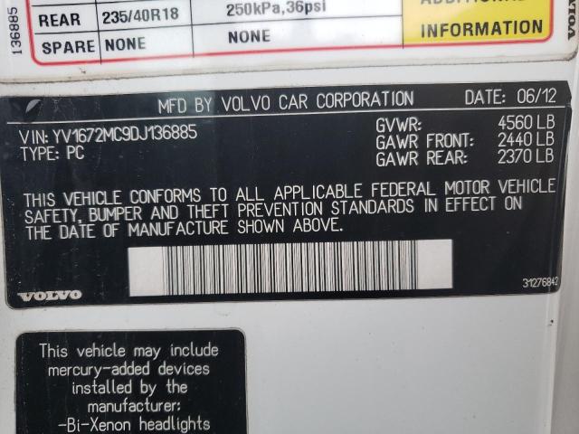 2013 VOLVO C70 T5 YV1672MC9DJ136885