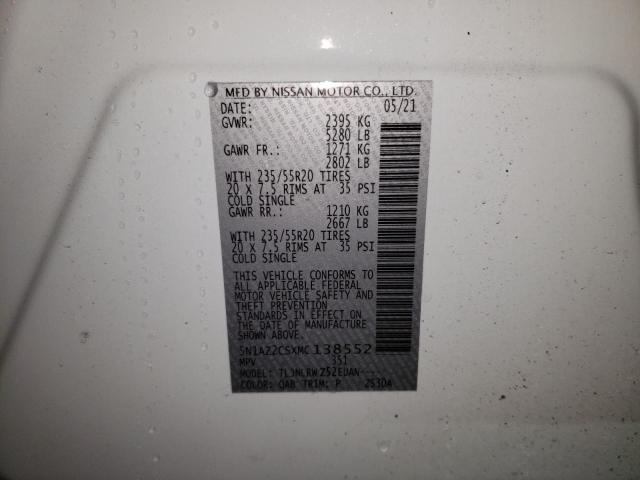 2021 NISSAN MURANO SL 5N1AZ2CSXMC138552