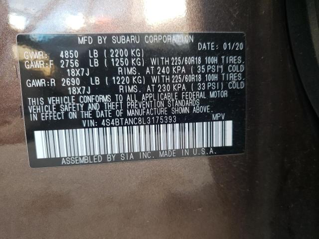 2020 SUBARU OUTBACK LI 4S4BTANC8L3175393