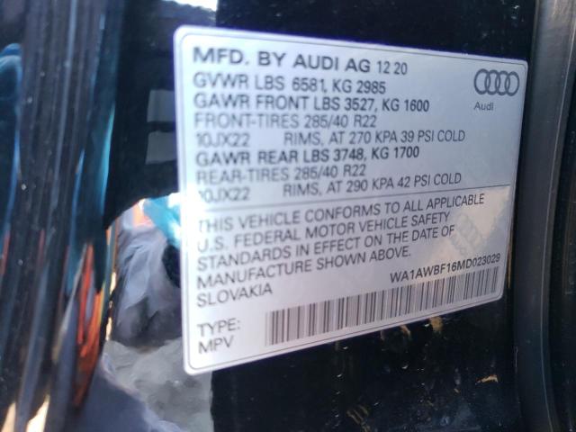2021 AUDI SQ8 PREMIU WA1AWBF16MD023029