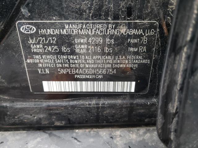 2013 HYUNDAI SONATA GLS 5NPEB4AC6DH566754