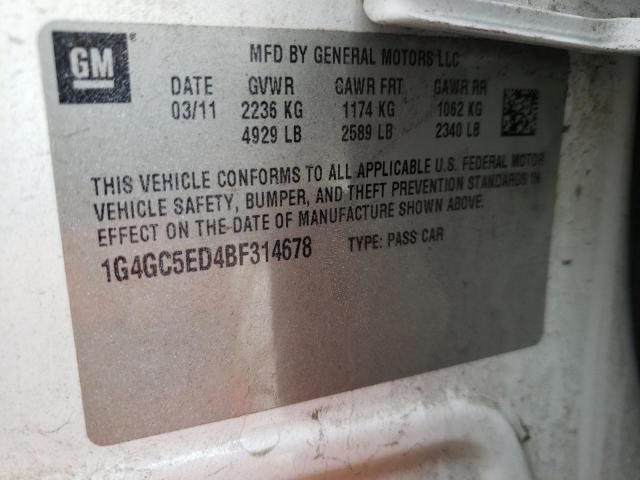 2011 BUICK LACROSSE C 1G4GC5ED4BF314678