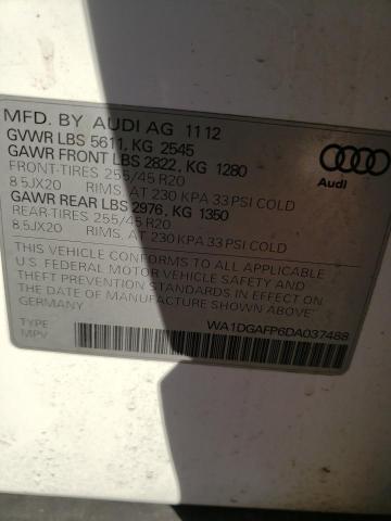 VIN WA1DGAFP6DA037488 2013 Audi Q5, Premium Plus no.10