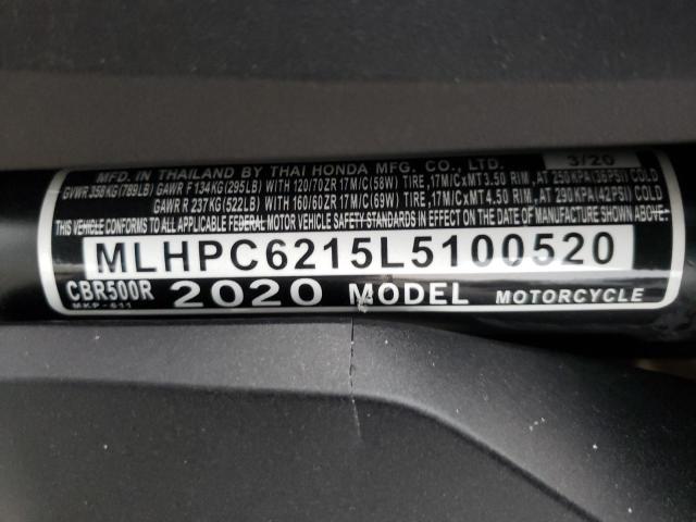 2020 HONDA CBR500 R MLHPC6215L5100520