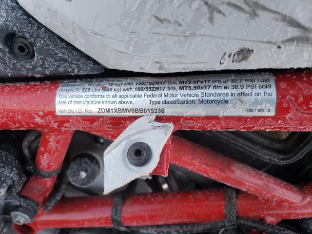 2011 DUCATI 848 ZDM1XBMV0BB015336