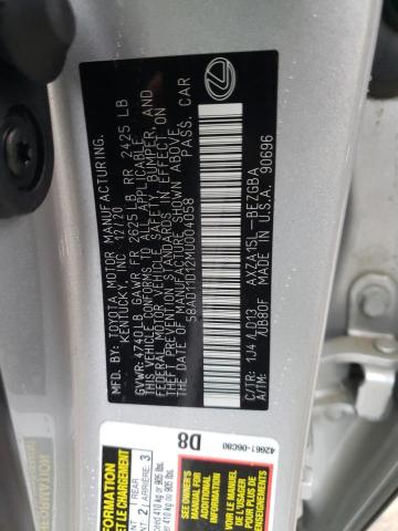 2021 LEXUS ES 250 BAS 58AD11D12MU004058