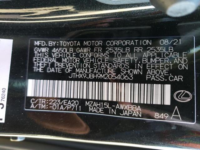 2021 LEXUS UX 250H JTHX9JBH9M2054063