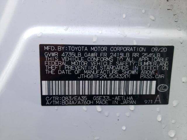 2020 LEXUS IS 300 F-S JTHG81F29L5043201