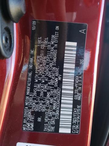 2010 TOYOTA SIENNA CE 5TDKK4CC6AS330627