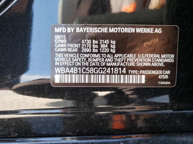 2016 BMW 435 I GRAN WBA4B1C58GG241814