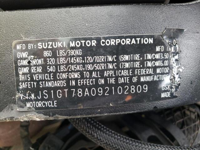 2009 SUZUKI GSX-R1000 JS1GT78A092102809