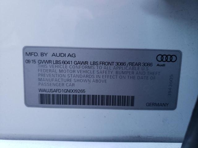 2016 AUDI S8 QUATTRO WAUJSAFD1GN009265