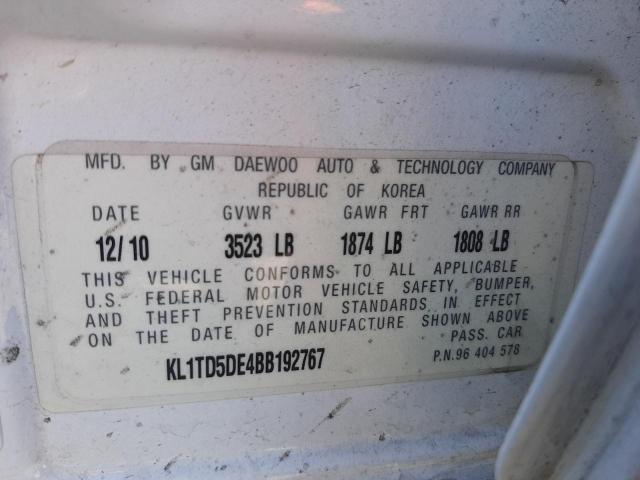 2011 CHEVROLET AVEO LS KL1TD5DE4BB192767