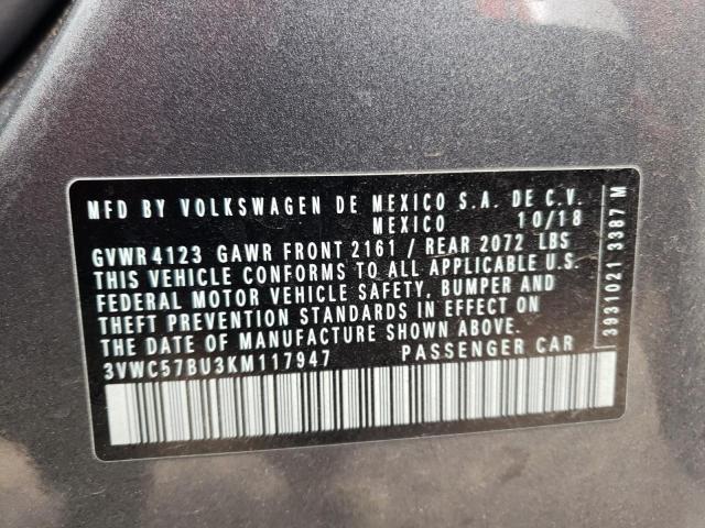 2019 VOLKSWAGEN JETTA S - 3VWC57BU3KM117947