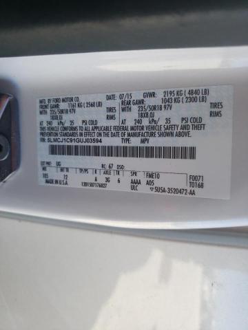 2016 LINCOLN MKC PREMIE 5LMCJ1C91GUJ03594