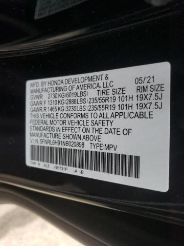2022 HONDA ODYSSEY EL 5FNRL6H91NB020898