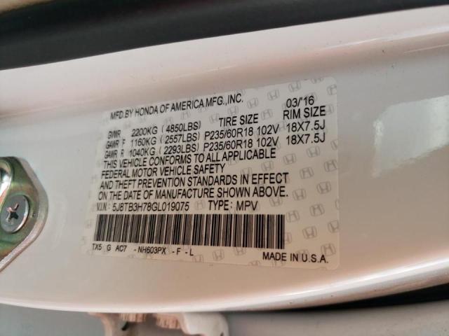 2016 ACURA RDX ADVANC 5J8TB3H78GL019075