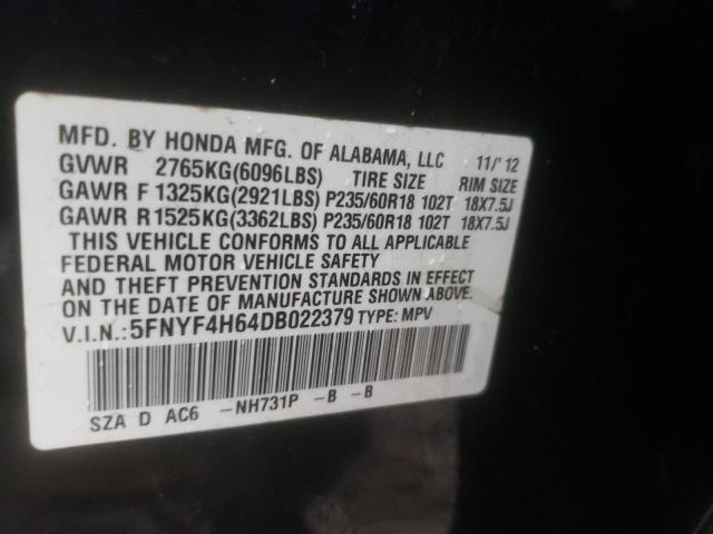 5FNYF4H64DB022379 Honda Pilot Exl 2013. Фото: 9