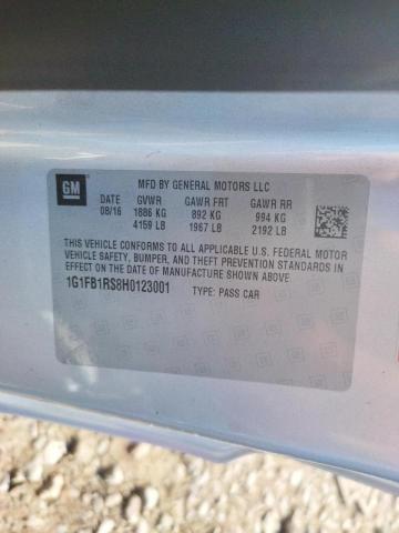 1G1FB1RS8H0123001 Chevrolet Camaro Lt 2017. Фото: 9