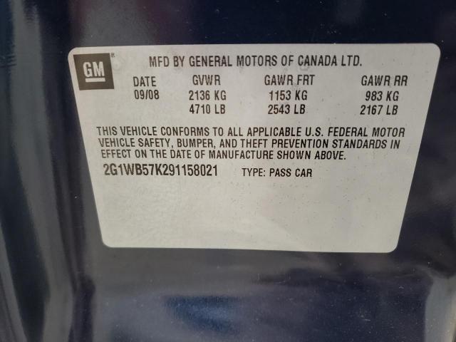 2G1WB57K291158021 Chevrolet Impala Ls 2009. Фото: 9
