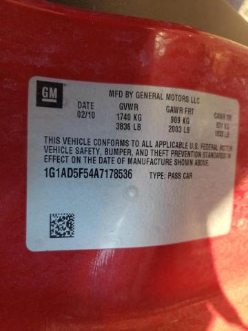 2010 CHEVROLET COBALT 1LT 1G1AD5F54A7178536