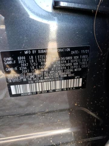 2022 SUBARU ASCENT TOU 4S4WMARD0N3410311