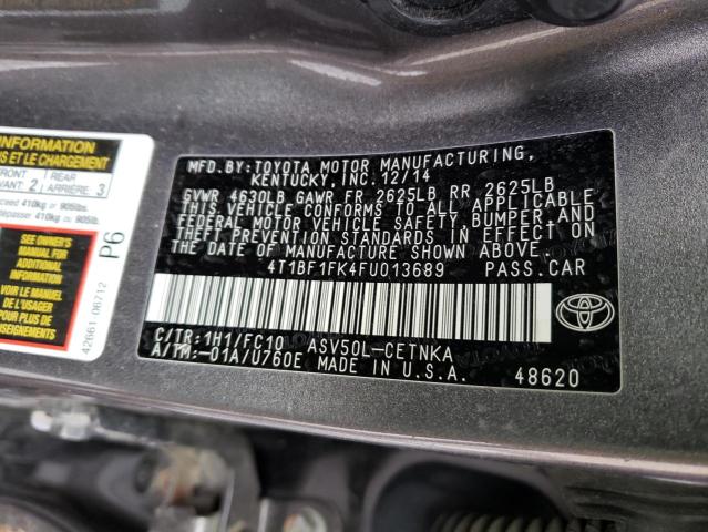 2015 TOYOTA CAMRY LE 4T1BF1FK4FU013689