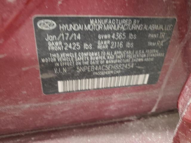 2014 HYUNDAI SONATA GLS 5NPEB4AC5EH882454