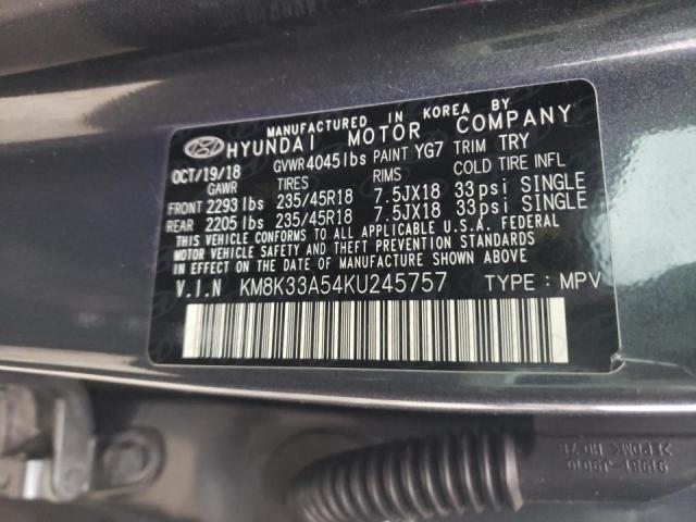 2019 HYUNDAI KONA LIMIT KM8K33A54KU245757