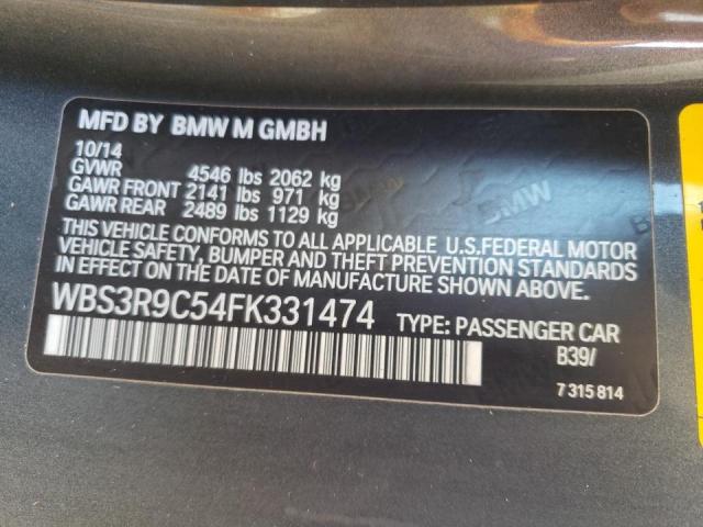 2015 BMW M4 WBS3R9C54FK331474