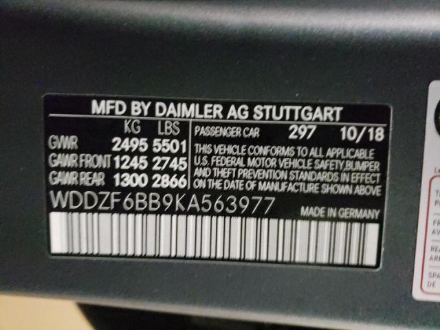 2019 MERCEDES-BENZ E AMG 53 4 WDDZF6BB9KA563977