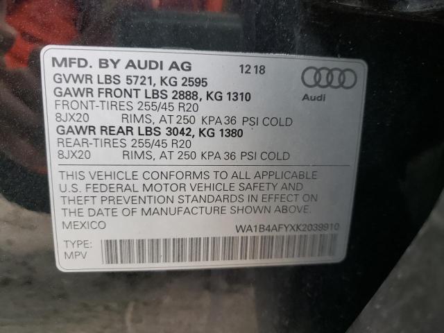 2019 AUDI SQ5 PREMIU WA1B4AFYXK2039910