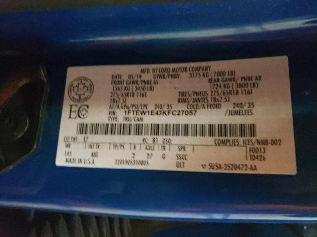 1FTEW1E43KFC27057 Ford F150 Super 2019. Фото: 9