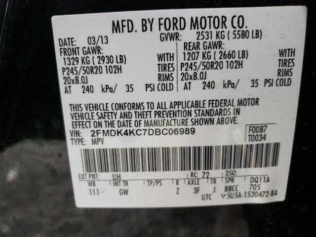 2013 FORD EDGE LIMIT 2FMDK4KC7DBC06989