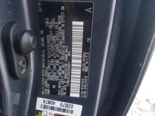 2010 TOYOTA SIENNA CE 5TDKK4CC0AS294661