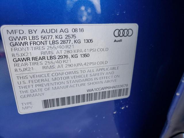 2017 AUDI SQ5 PREMIU WA1CCAFP6HA033678