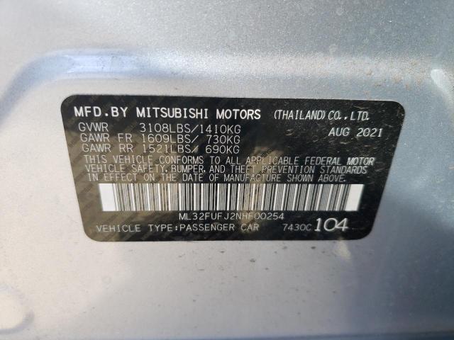 2022 MITSUBISHI MIRAGE ML32FUFJ2NHF00254
