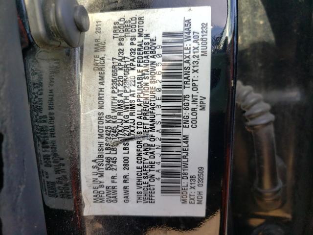 2011 MITSUBISHI ENDEAVOR L 4A4JN2AS1BE026509