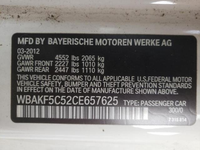 2012 BMW 3 SERIES WBAKF5C52CE657625