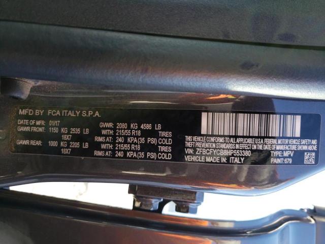 2017 FIAT 500X TREKK ZFBCFYCB8HP553380