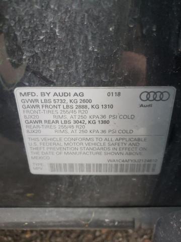 2018 AUDI SQ5 PRESTI WA1C4AFY3J2124610