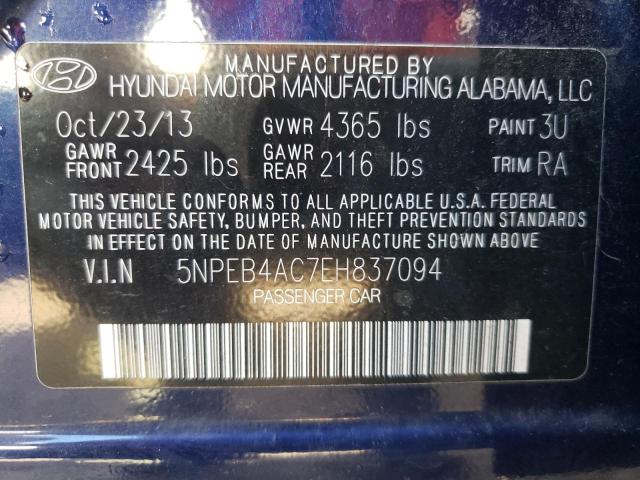 2014 HYUNDAI SONATA GLS 5NPEB4AC7EH837094