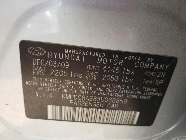 2010 HYUNDAI ELANTRA TO KMHDC8AE8AU068859