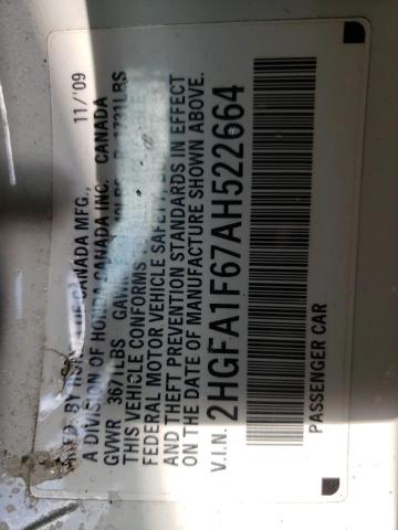 2010 HONDA CIVIC LX-S 2HGFA1F67AH522664
