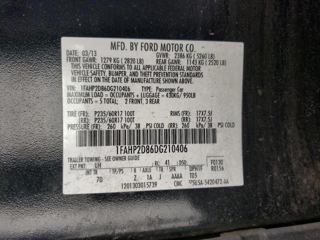 1FAHP2D86DG210406 Ford Taurus Se 2013. Фото: 9