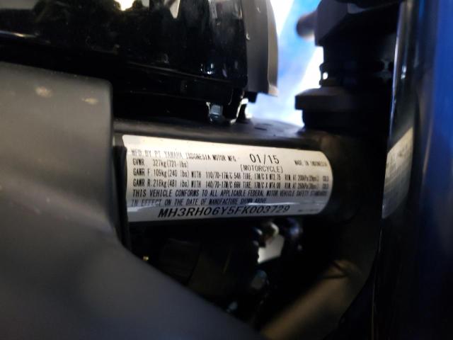 2015 YAMAHA YZFR3 MH3RH06Y5FK003729